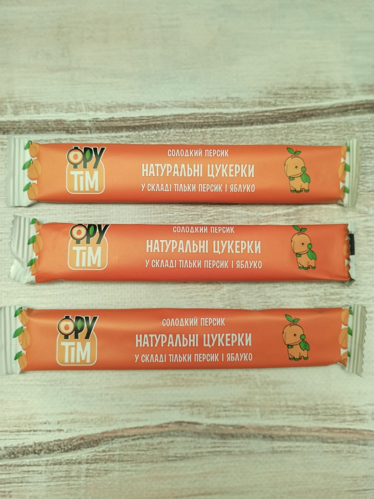 Пастила натуральні цукерки без цукру ФруТим "Яблуко+Персик" 20 грамів
