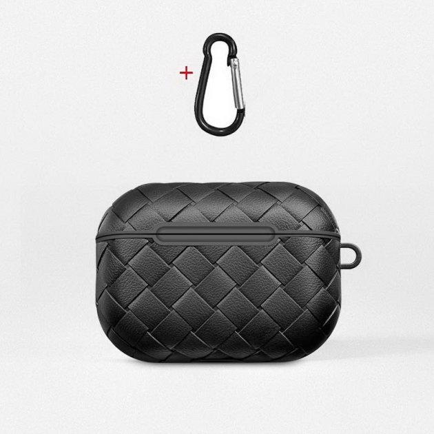 Чохол кейс для навушників Apple AirPods Pro Alitek Pletenka Black + карабін