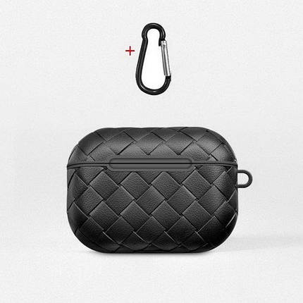 Чохол кейс для навушників Apple AirPods Pro Alitek Pletenka Black + карабін, фото 1