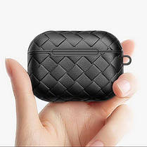 Чохол кейс для навушників Apple AirPods Pro Alitek Pletenka Black + карабін, фото 5