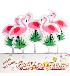 Свічки на день народження "Фламінго" набір 5 шт.