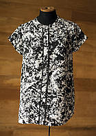 Черно белая летняя блузка топ без рукавов женская vera wang, размер s