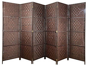 Ширма з дерев'яним каркасом, 180 х 300 х 2 см, коричневий, фото 4