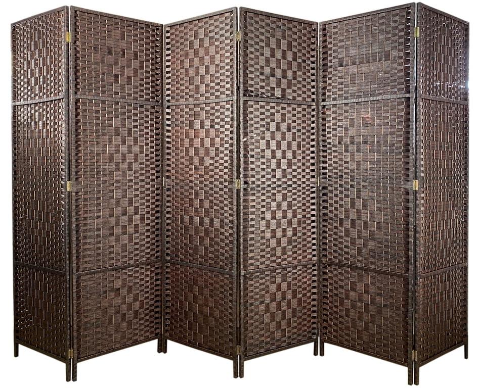 Ширма з дерев'яним каркасом, 180 х 300 х 2 см, коричневий