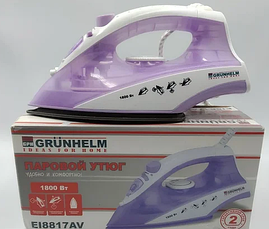 Прасувальний парова праска Grunhelm EI8817AV c керамічним покриттям антипригарній підошвою, фото 4
