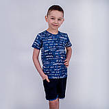 Дитячий костюм для хлопчика  (футболка і шорти) SmileTime Fun, синій, фото 3