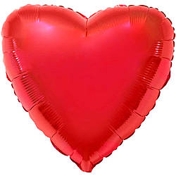 Гелієва куля серце 45см фольговані червоне