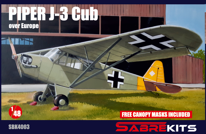 Пластикова модель 1/48 SabreKits 4003 американський легкий літак Piper J-3 in Europe, фото 1