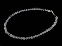 Ожерелье дюмортьерит 6 мм + серебро, Ожерелье из натурального камня, красивые украшения