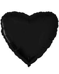 Гелієва куля серце 45см фольговані чорне
