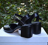 Шкіряні босоніжки на підборах, фото 4