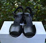 Шкіряні босоніжки на підборах, фото 3