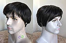 🤵‍♀️ Натуральний чоловічий парик (мужской парик) чёрный, фото 4