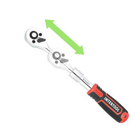 Рукоятка з храповим механізмом телескопічна, 72 зуба 1/4", Cr-V STORM INTERTOOL ET-8004 mst mst