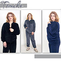 Спортивний костюм з плюшевого велюру на замку