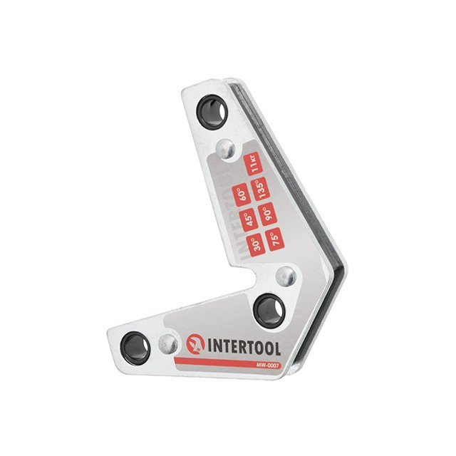 Косинець магнітний для зварювання, 15°, 60°, 90°, 120°, 11 кг, 75×85 мм INTERTOOL MW-0007 mst mst, фото 1