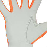 Шкіряна рукавичка комбінована з високоякісної козячої шкіри та флуоресцентної помаранчевої тканини 10" mst mst, фото 2