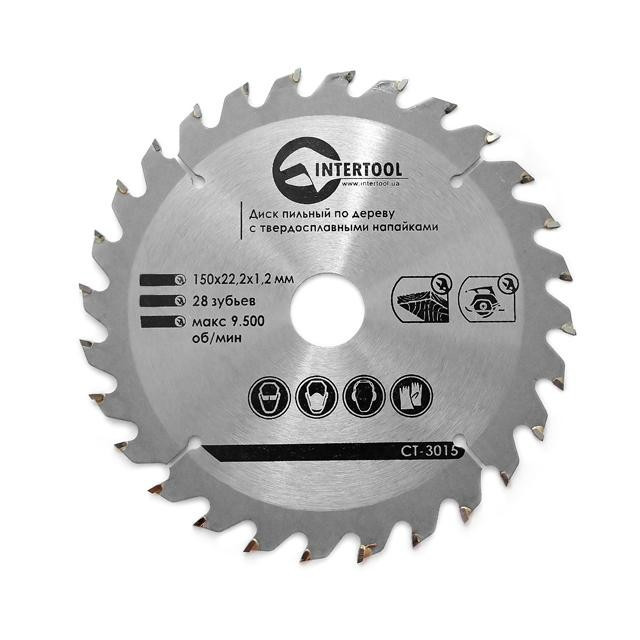 Диск пильний по дереву з твердосплавними напайками INTERTOOL CT-3015 mst mst, фото 1