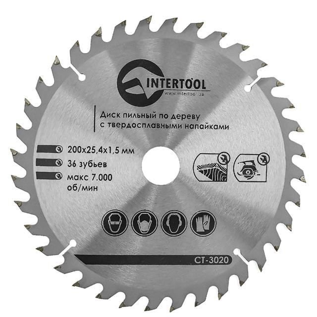 Диск пильний по дереву з твердосплавними напайками INTERTOOL CT-3020 mst mst