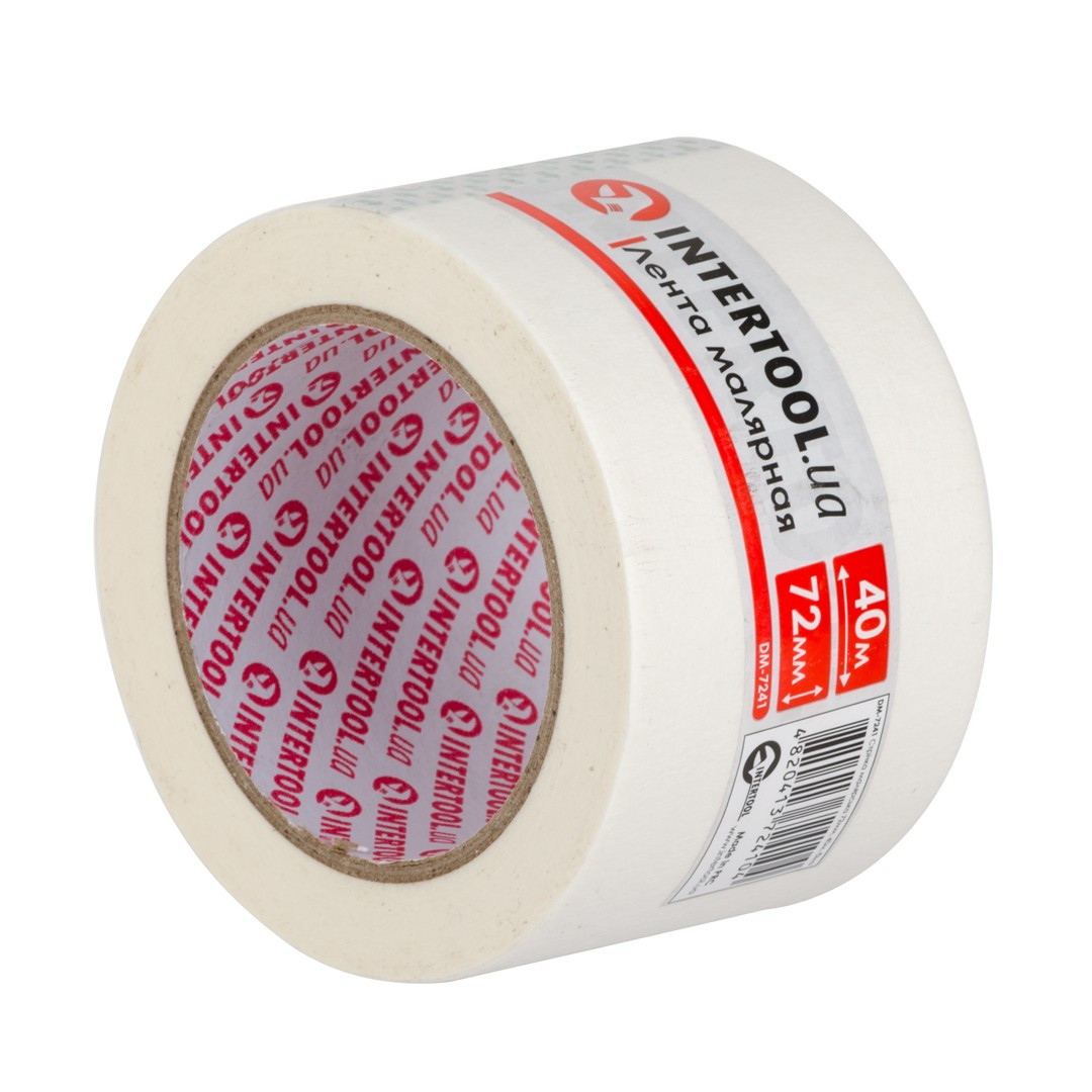 Стрічка малярна 72мм, 40м, біла INTERTOOL DM-7241 mst mst, фото 1