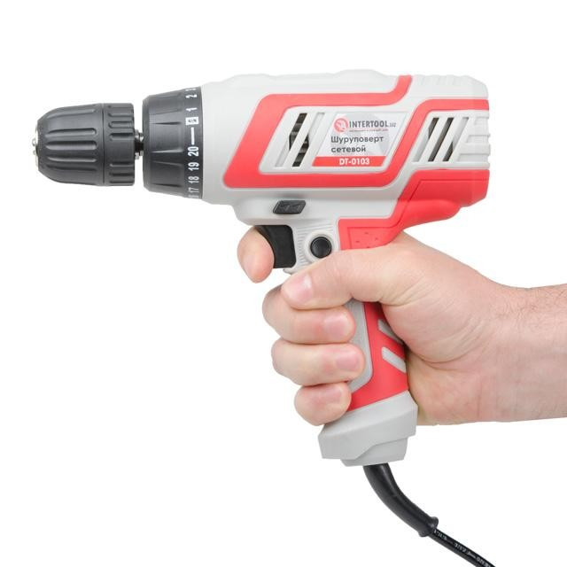 Дриль-шуруповерт електрична 320 Вт, 220 В, 0-750 об/хв, 0.8-10 мм, 10 Нм INTERTOOL DT-0103 mst mst, фото 1