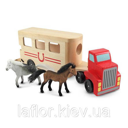 Іграшковий автомобіль-причіп для коней ТМ Melissa&Doug, фото 1