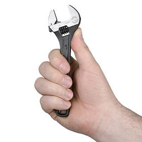 Ключ розвідний 150мм, Cr-V, чорний, фосфатований, з полірованою головкою INTERTOOL XT-0056 mst mst