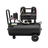 Компресор 24 л 1.1 кВт 2-циліндровий малошумний безмасляний INTERTOOL PT-0026 повітряний компресор, фото 3