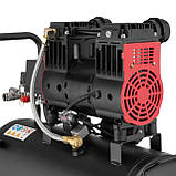 Компресор 24 л 1.1 кВт 2-циліндровий малошумний безмасляний INTERTOOL PT-0026 повітряний компресор, фото 5