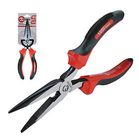 Щипці подовжені прямі 180 мм CrV з ізольованими рукоятками INTERTOOL NT-0220 mst mst