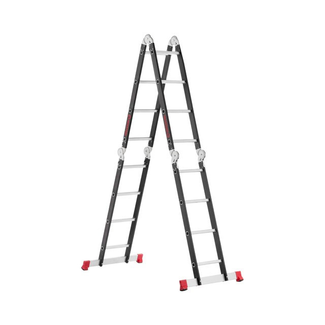 Драбина багатофункційна трансформер 4х4ступени, сталевий профіль, 4450мм, 150 кг INTERTOOL LT-0024 mst mst, фото 1