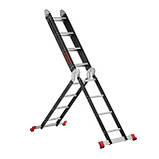 Драбина багатофункційна трансформер 4х4ступени, сталевий профіль, 4450мм, 150 кг INTERTOOL LT-0024 mst mst, фото 2