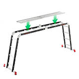 Драбина багатофункційна трансформер 4х4ступени, сталевий профіль, 4450мм, 150 кг INTERTOOL LT-0024 mst mst, фото 10