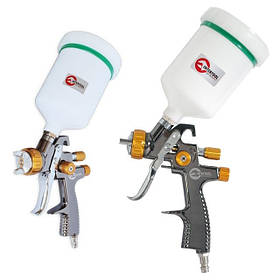 Пневматичний фарборозпилювач LVLP BRONZE професійний, верхній пластиковий бачок INTERTOOL PT-0136 mst mst