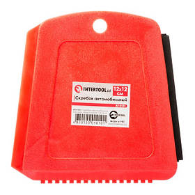Скребок автомобільний для скла з водосгоном 12х12см INTERTOOL AT-0101 mst