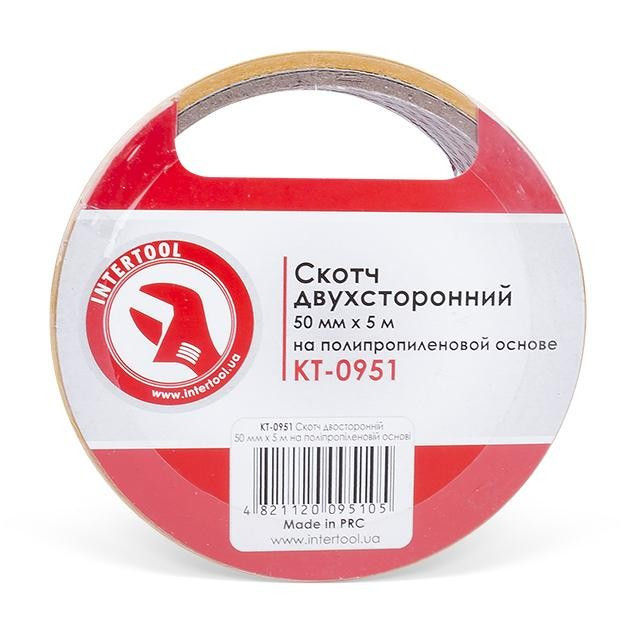 Скотч двосторонній 50мм * 5м на поліпропіленовій основі INTERTOOL KT-0951 mst mst