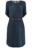 Літня сукня міді з поясом Finn Flare B19-11049-101 темно-синя S, фото 6