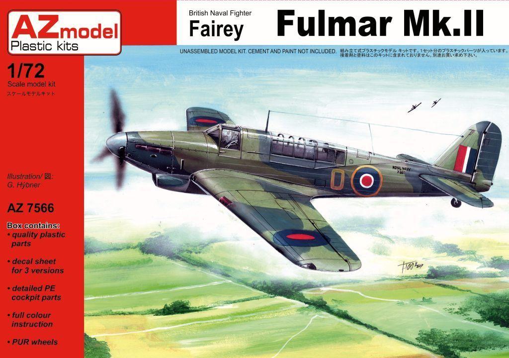 Пластикова модель 1/72 AZ model 7566 Британський винищувач Fairey Fulmar Mk. II (ex Vista), PUR, etch