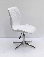 Стілець Toni Modern Base білий SH-4 шеніл на хромованій хрестовині зі стопками, фото 2
