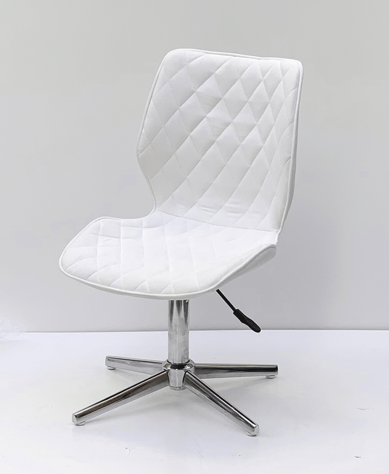 Стілець Toni Modern Base білий SH-4 шеніл на хромованій хрестовині зі стопками, фото 1