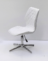 Стілець Toni Modern Base білий SH-4 шеніл на хромованій хрестовині зі стопками, фото 3