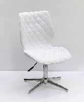Стілець Toni Modern Base білий SH-4 шеніл на хромованій хрестовині зі стопками, фото 4