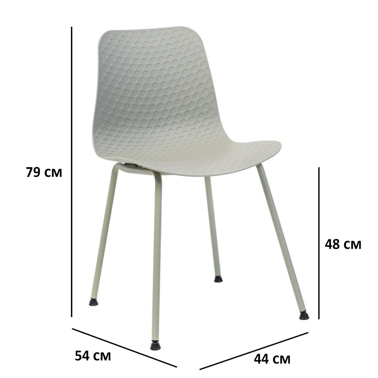 Стільці пластикові м'ятні Р-02 для дому та офісу з металевими ніжками і жорстким сидінням