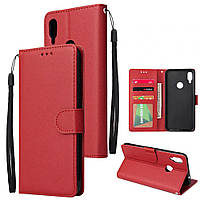 Чохол-книжка для Xiaomi Redmi 7 червоний гаманець шнурок на руку