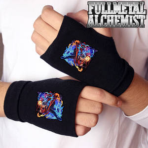 Мітенки рукавички без пальців Стальний Алхімік "Мощь энергии" / Fullmetal Alchemist