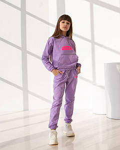 Дитячий спортивний костюм для дівчинки ліловий оптом keep going