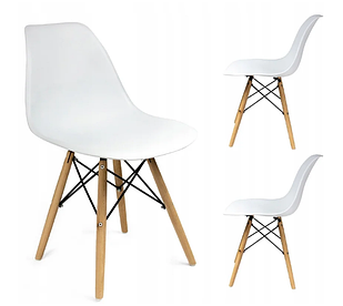 Зручний білий кухонний розбірної стілець зі спинкою MUF-ART 530x465x830 мм White