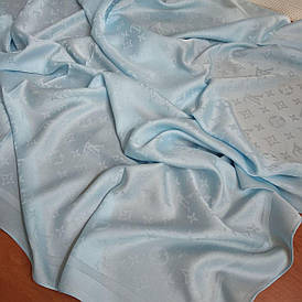 Хустка Louis Vuitton шовкова, небесно-блакитного кольору