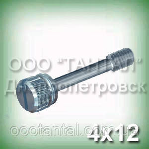 Гвинт М4х12 ГОСТ 10344-80 неіржавкий невилучний з накатною головкою, фото 1