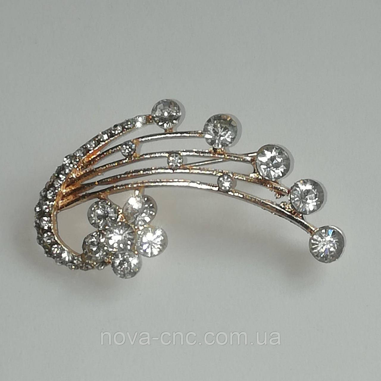 Декоративна брош зі стразами 45 мм 1 шт